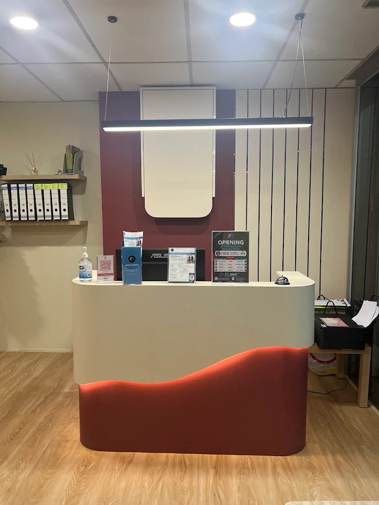 Kaunter penerimaan di Excel Physio